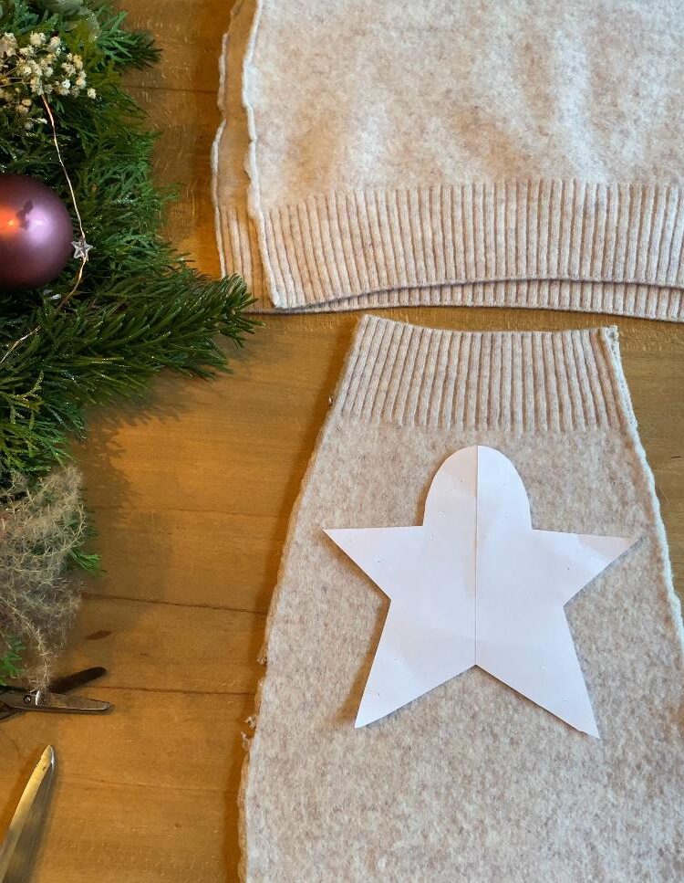 Vorlage für Schneemann-Stern Stoffprojekt. DIY für die Winter-und Weihnachtszeit