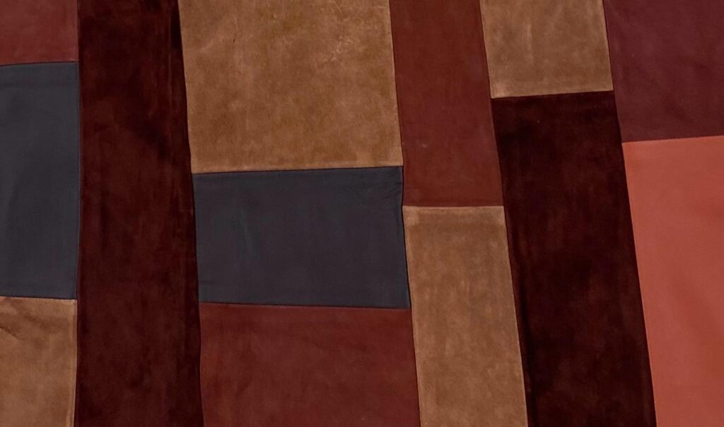 Leder-Patchwork braun.